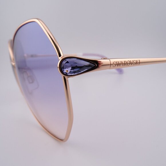 Swarovski Crystal Teardrop Detail Butterfly Shades Rose Gold Violet Sparkle 57mm main image 13